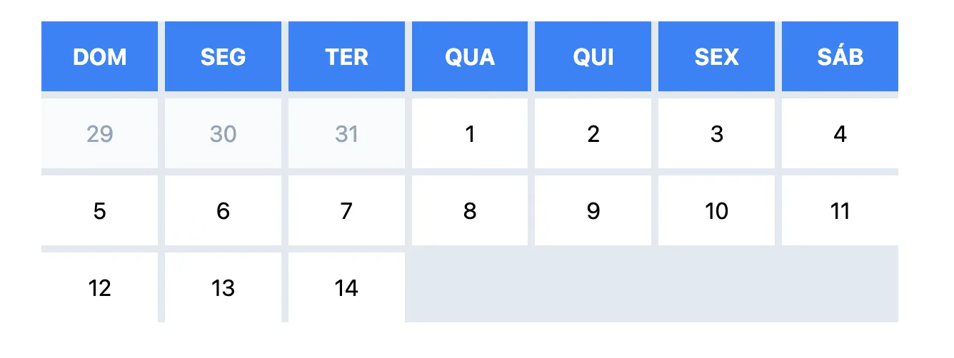 GRID calendário